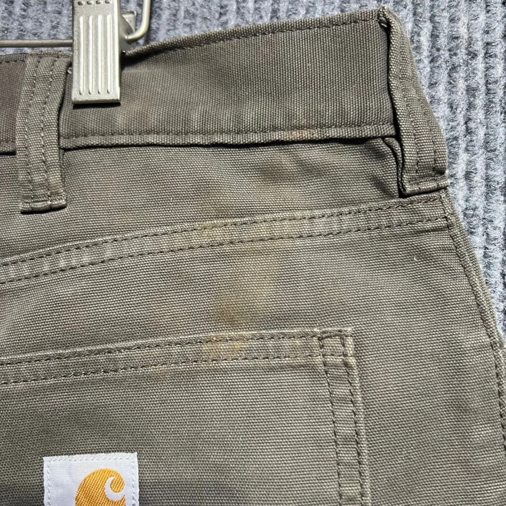 Carhartt Relaxed Fit Pants Mens 38x32 Brown Canvas Workwear Rugged Utility